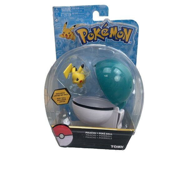 Pokemon Pikachu And Great Ball Clip 'N' Carry Poké Ball Action Figure TOMY - Picture 1 of 8